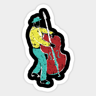 Acoustic Bass Musician Paint Style Sticker